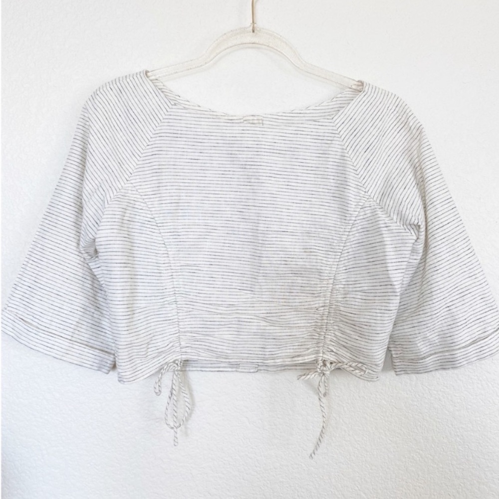 Zara striped cropped long sleeve top